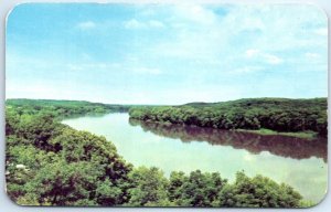 Postcard - View Of Rock River from top of Castle Rock - Illinois