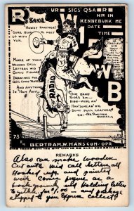 1934 Ham Radio W1BWB Horse Rodeo Kennebunk Maine ME Vintage Postcard