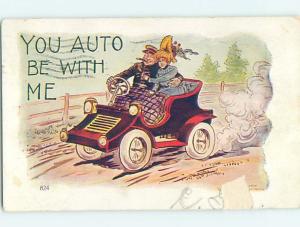 Pre-1907 YOU AUTO BE WITH ME - COUPLE IN VERY AUTOMOBILE CAR HL2037