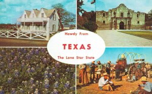 USA Howdy From Texas The Lone Star State Multiview Vintage Postcard 08.13