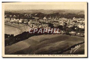 Old Postcard Saint Jean de Luz Beach and The general view of the city