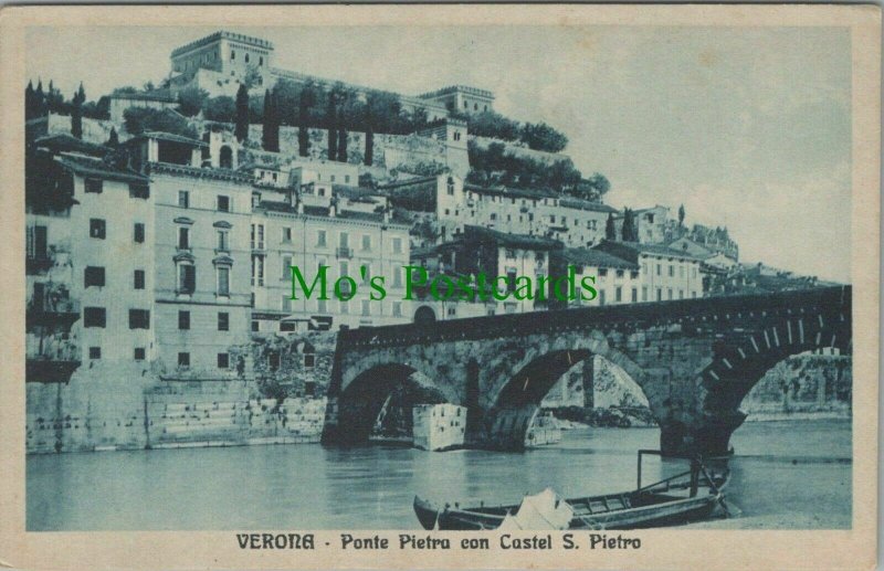 Italy Postcard - Verona - Ponte Pietro Con Costel S.Pietro   RS26048