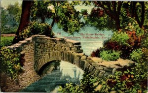 Old Stone Bridge, Wissahickon Philadelphia PA c1910 Vintage Postcard F54