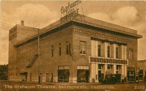 c1910 Postcard; Orpheum Theatre Sacramento CA Sepia Mitchell 2109 Posted