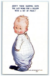 c1910's Little Fat Boy Wearing Sleeping Suit Tempest Signed Bamforth Postcard