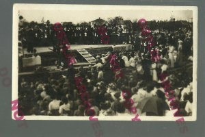 Milford IOWA RPPC 1912 LAYING CORNER STONE Masons nr Lake Okoboji Spencer Spirit