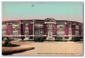 c1930's Public School No. 3 Building Baldwin Long Island NY Vintage Postcard 