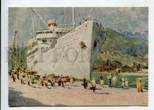 429687 YALTA Motor Ship Rossiya RUSSIA by FERBER 1955 year russian postcard