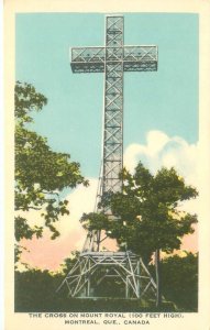 Montreal Canada Cross on Mount Royal WB Postcard  Unused