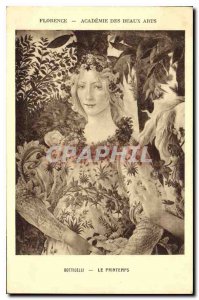 Postcard Old Florence Academy Of Fine Arts Botticelli Spring