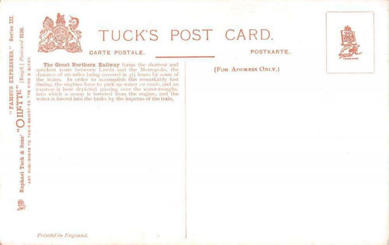 England Great Northern Railway Kings Cross to Leeds Tuck Oilette PC AA41912