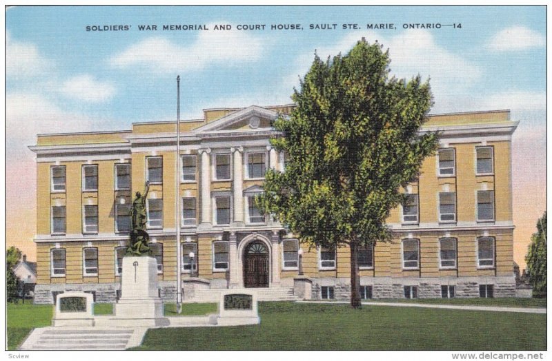 Soldiers War Memorial and Court House, Sault Ste. Marie, Ontario, Canada, 193...