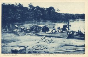 chad tchad, FORT-LAMY, On the Banks of the River Chari (1920s) Postcard