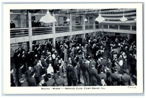 c1920 Social Mixer Service Club Dancing Soldier Camp Grant Illinois IL Postcard