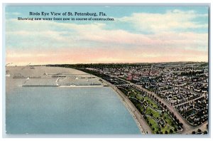 c1950's Birds Eye View Waterfront in Construction of St. Petersburg FL Postcard