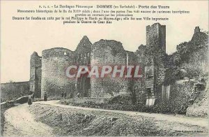 Old Post Card Dordogne Domme Picturesque (in Sarlat) Gate Tours Historic Monu...