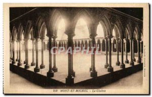 Old Postcard Mont St Michel Le Cloitre