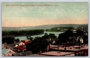 Middletown CT~Birdseye Homes & Rooftops from Arrigoni Hotel Building~c1910 PC