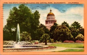 California Sacramento State Capitol Building and Capitol Park 1952
