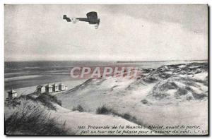 Old Postcard Jet Aviation Traversee Channel Bleriot takes a ride on the cliff