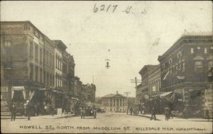 Hillsdale MI Howell St. c1910 Real Photo Postcard