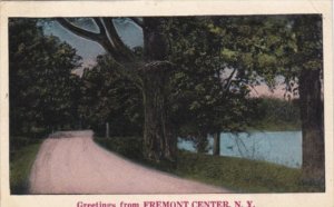 New York Greetings From Fremont Center Country Road Scene 1929