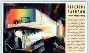 CENTURY OF PROGRESS 1933 Chicago ~ General Motors RESEARCH RAINBOW  Postcard