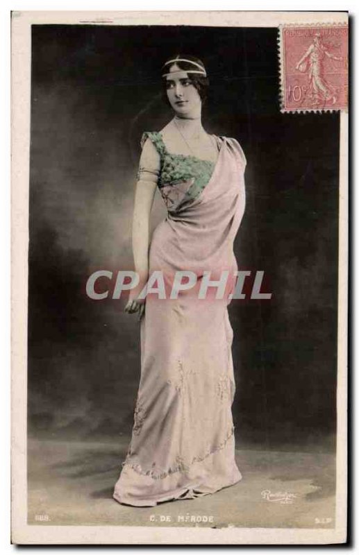 Postcard Old Woman Theater Cleo de Merode