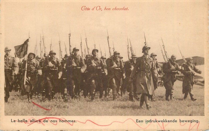 Belgian army military uniforms regiment marching formation flags