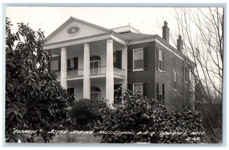 Natchez Mississippi MS RPPC Photo Postcard Rosalie State Shrine MS D.A.R. c1940s