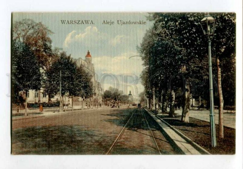 401237 POLAND WARSZAWA Aleje Ujazdowskie Vintage postcard