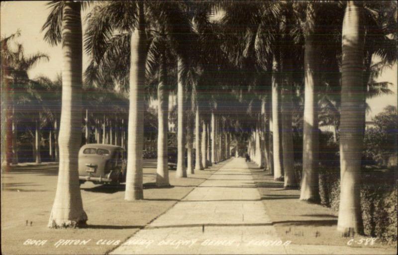 Delray Beach FL Sidewalk Boca Raton Club Real Photo Postcard