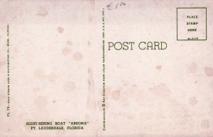 Sightseeing Boat Abeona Ship Chrome Postcard 08.96