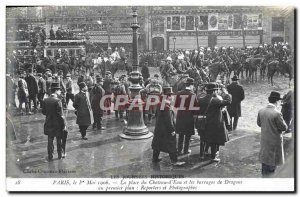 Old Postcard Paris 1st May 1906 Place of Chateau d & # 39eau and dragons dams...