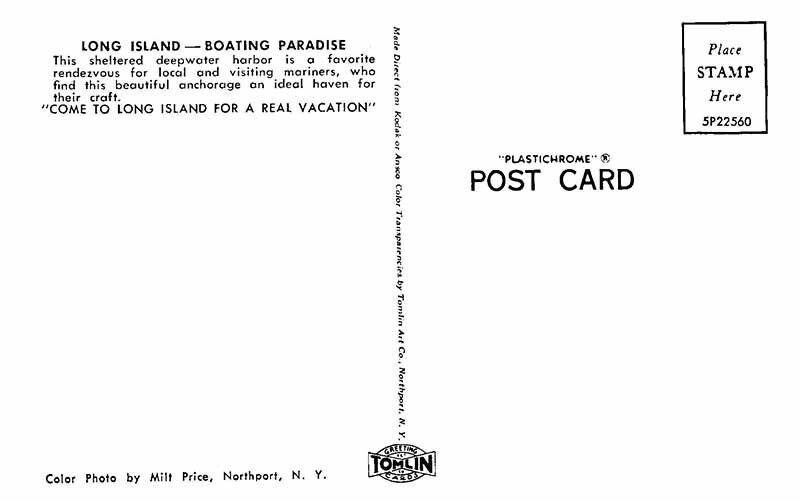 Postcard BOAT SCENE Long Island New York NY AU6389