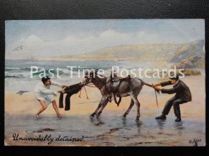 c1907 Tucks - Unavoidably Detained - showing Beach Donkey 'push me pull me'