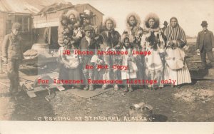 Native American Eskimos, RPPC, Saint Michael Alaska, Photo