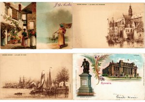 BELGIUM LITHOGRAPHY 37 Vintage LITHO postcards pre-1920 (L3841)