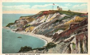1923 Gay Head Cliff's Martha's Vineyard Massachusetts MA Vintage Postcard