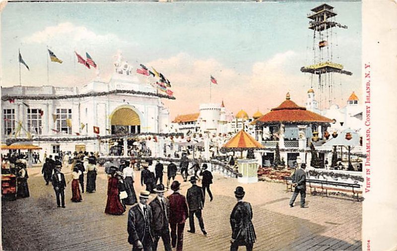 View in Dreamland Coney Island, NY, USA Amusement Park Unused 