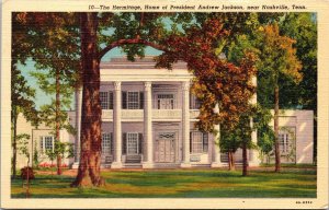 Hermitage Home President Andrew Jackson Nashville TN Tennessee Linen Postcard