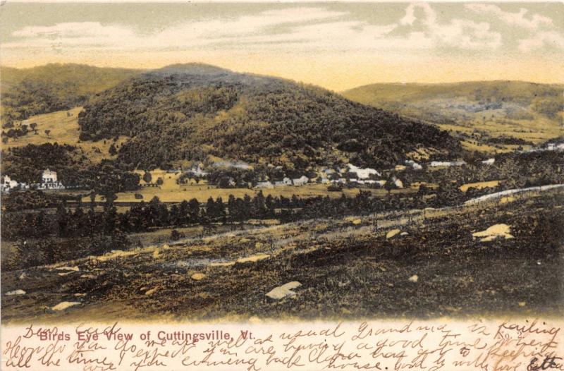 CUTTINGSVILLE VERMONT BIRDS EYE VIEW~JOHN C STEWART PUBL POSTCARD c1908