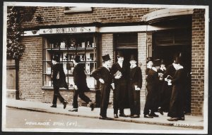 Several Young Men in Suits & Top Hats RPPC Unused c1910s