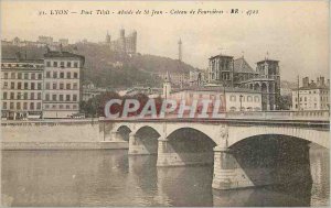 Old Postcard Lyon Pont Tilsit apse of St Jean Coteau Fourvi�res