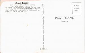 Santa Monica Chalet Frascati Restaurant Entrance Neon Sign 2201 Wilshire 1955 CA