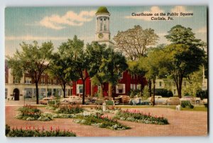 Courthouse on the Public Square Carlisle Pennsylvania Linen Postcard Unposted