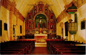 Vtg High Altar Grave of Padres Junipero Serra Mission Carmel CA Postcard