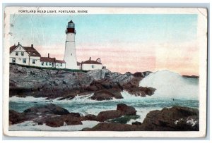 Portland Maine ME Postcard Portland Head Light Lighthouse 1931 Posted Vintage