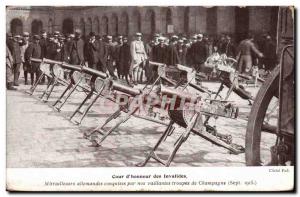 Old Postcard Army Court of Honor of German machine guns Invalides