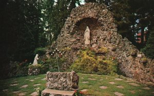 Vintage Postcard Grotto Our Lady Of The Pines Fremont Ohio Natural Color Photo